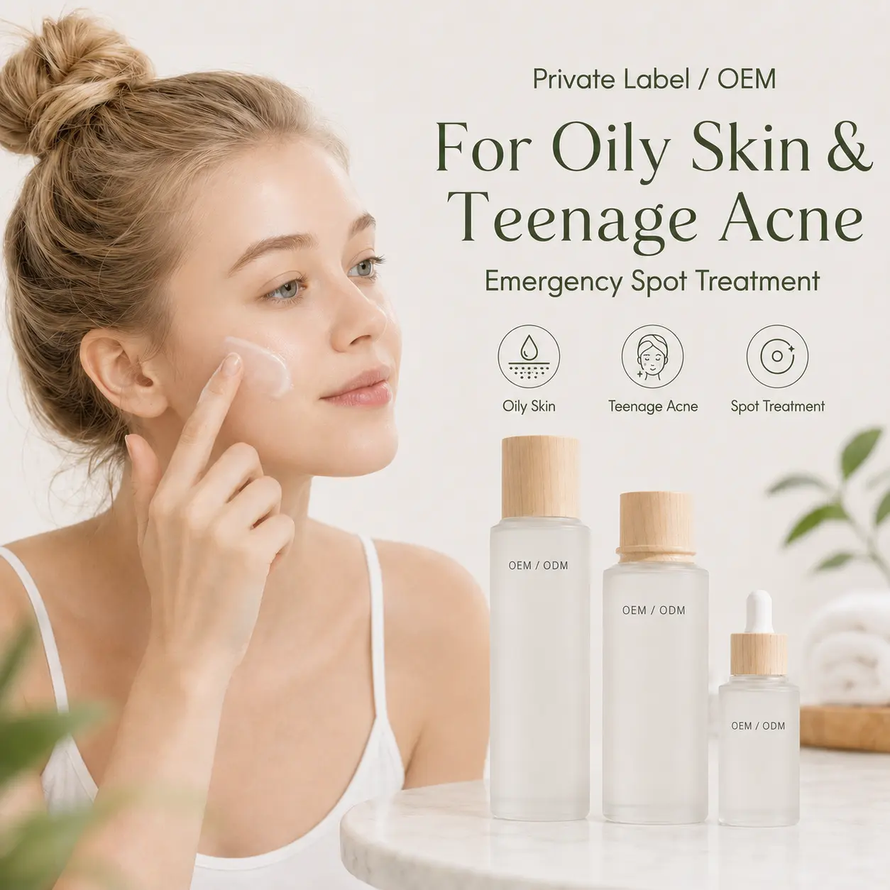 Factory Direct Salicylic Acid + Soothing Actives Anti Acne Set 3-Step Routine ODM Custom Packaging for Beauty Brand detail