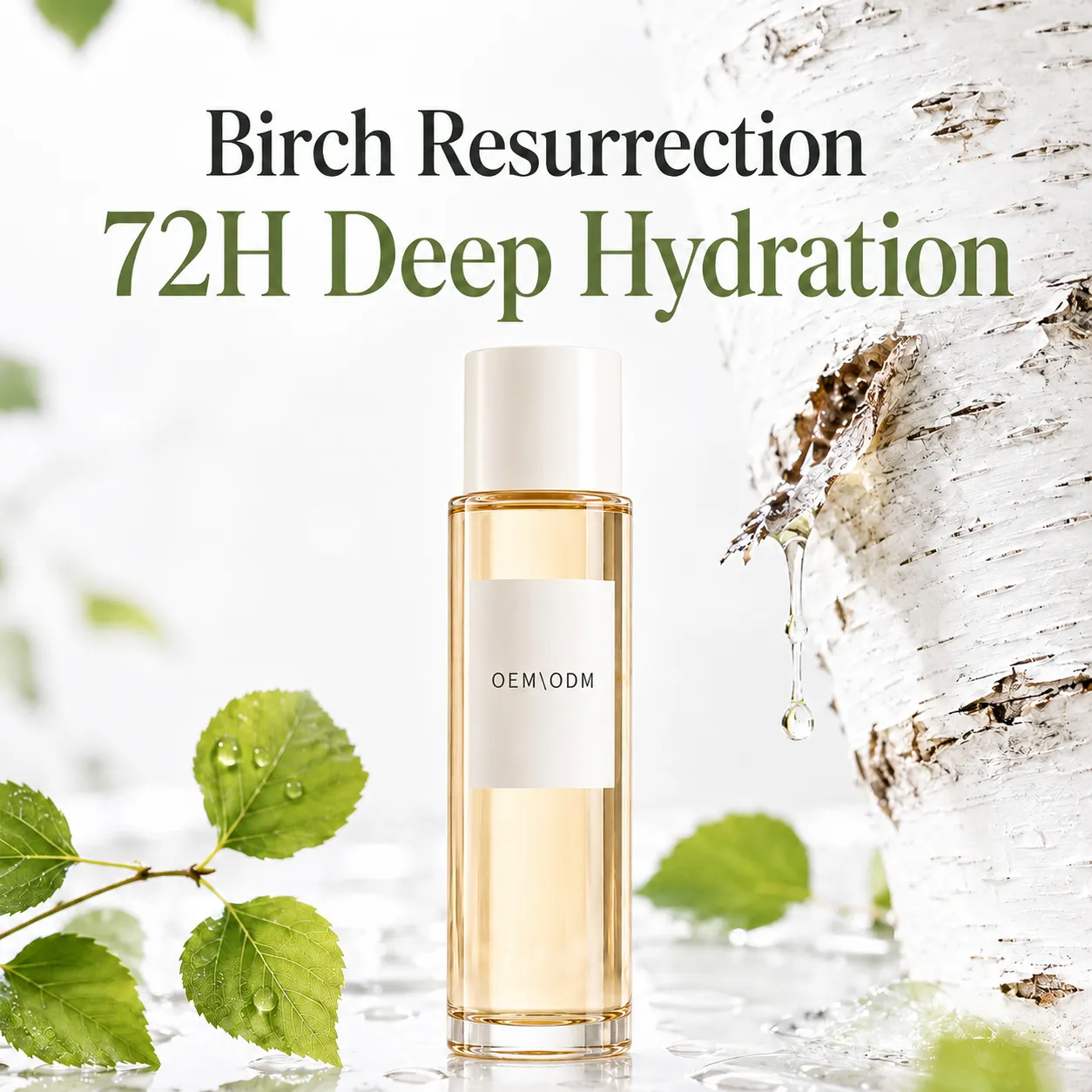 OEM Private Label Birch Resurrection Skincare Set 72H Deep Hydration Soothing Cream Toner Custom Formula Packaging Manufacturer