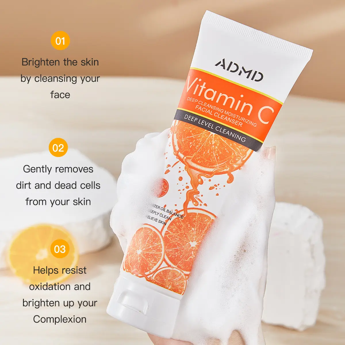Manufacturer Custom Logo OEM ODM Vitamin C Face Wash Gel Deep Cleansing Oil Control Pore Minimizer Private Label