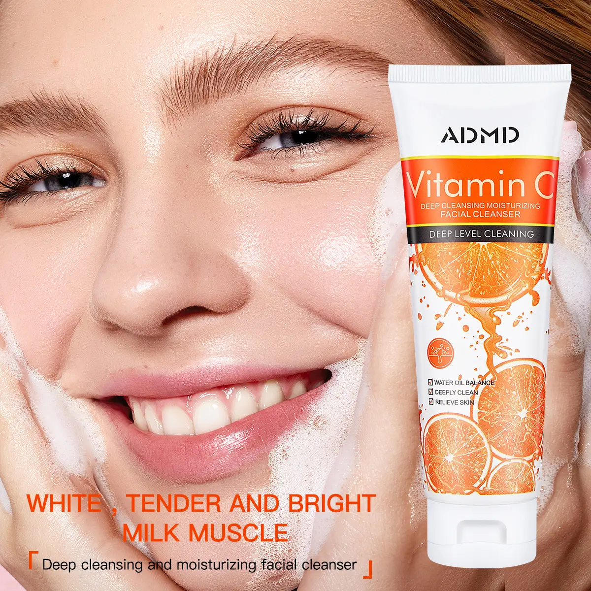 Manufacturer Custom Logo OEM ODM Vitamin C Face Wash Gel Deep Cleansing Oil Control Pore Minimizer Private Label