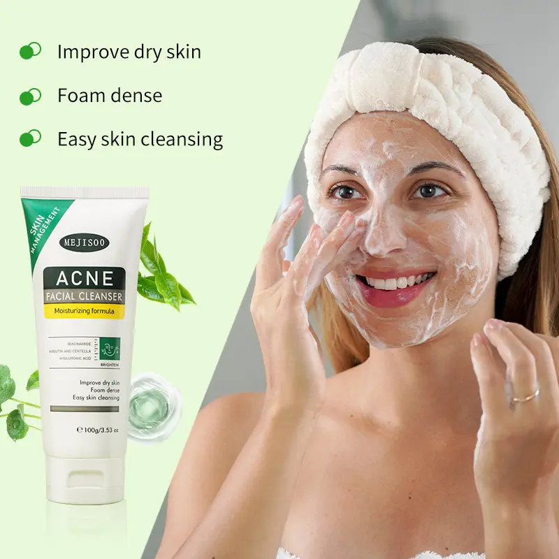 OEM Private Label Acne Facial Cleanser Oil Control Deep Pore Cleaning Face Wash Custom Formula & Packaging Manufacturer