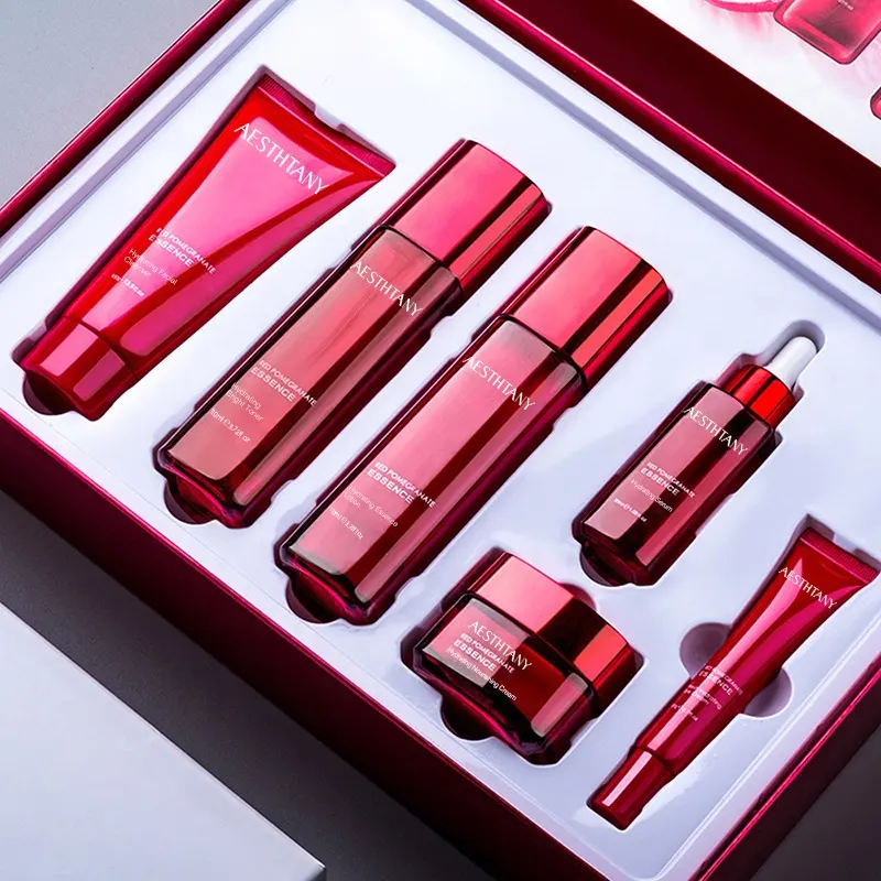 AESTHTANY Red Pomegranate Six-Piece Set Brighten Dull Skin Multi Nutrient Surface Balance Boost Native Soft Skin Radiance Care