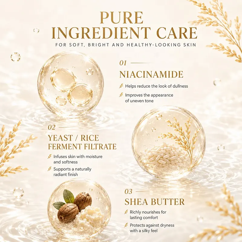 HALORINNA Brightening Rice Extract Niacinamide Hydrating Calming Liquid Toner 120ml for Natural Skin Radiance & Hydration