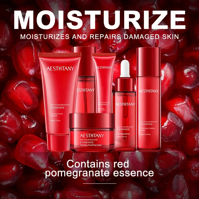 AESTHTANY Red Pomegranate Six-Piece Set Steady Moisture Equilibrium Hold Plump Supple Touch Improve Dullness Facial Spa Care