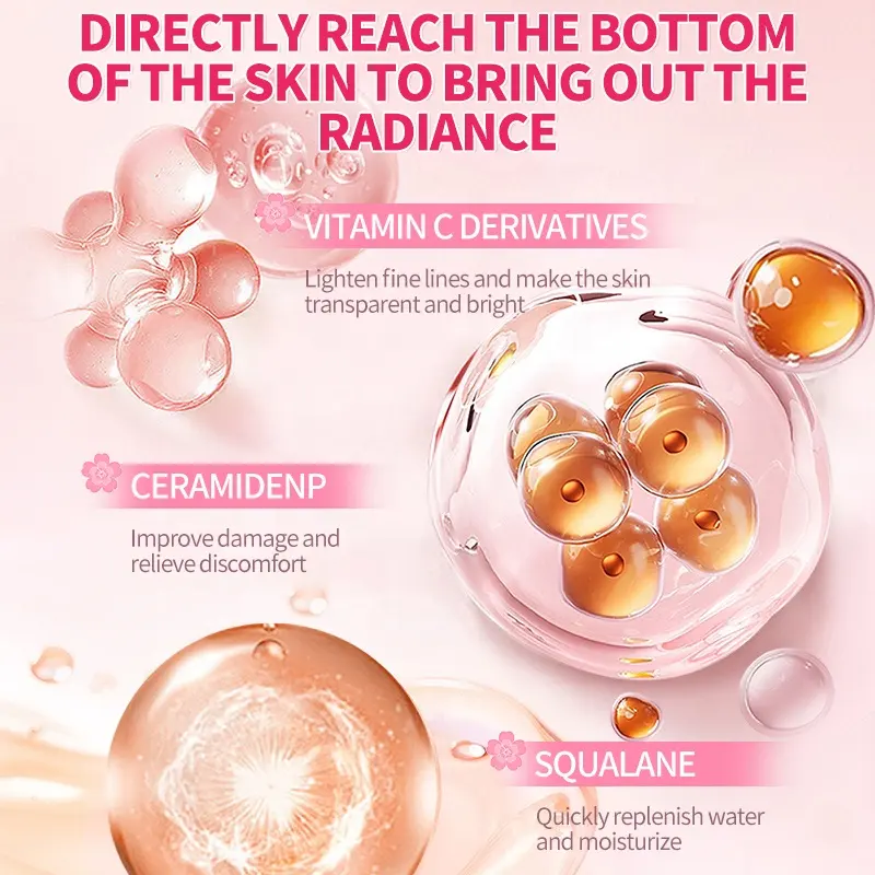 AESTHTANY Sakura 8pcs Hydrating Skincare Set Brightening Moisturizing Revitalizing Face Body Cream Serum Toner Daily Skin Care