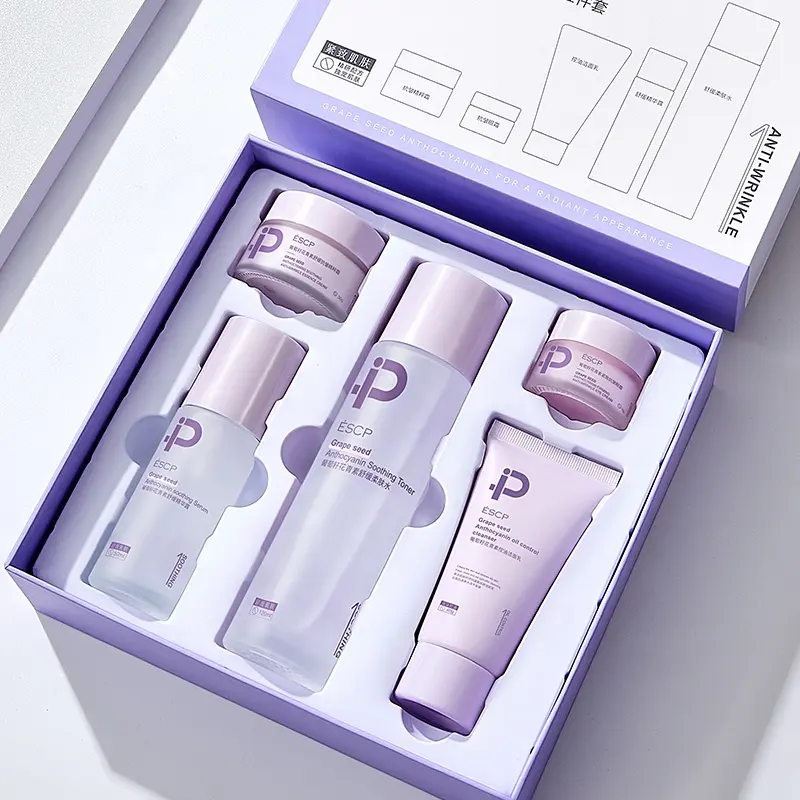 ESCP Grape Seed Anthocyanin Skin Care Set Hydrating Moisturizing Oil Control Brightening Toner Lotion