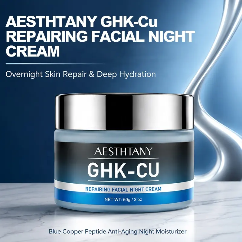 AESTHTANY Anti-Aging Facial Night Cream 60g Blue Copper Peptide Infuse Boost Hydration Glow Soothing Calm Facial Nourishing Care