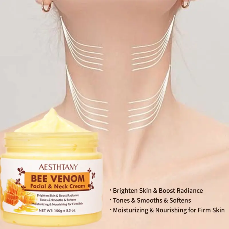 AESTHTANY Bee Venom Face & Neck Cream 150g Multi Vitamin Infused Deep Moisturizing Hydrating Plumping for All Skin Types Care