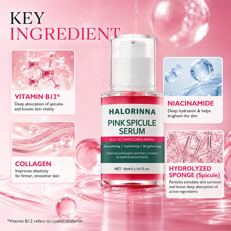 HALORINNA OEM Gentle Brightening Niacinamide Spicule Serum Stimulate Cell Renewal Intensive Calming Sensitive Irritated Repair