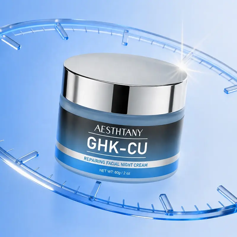 AESTHTANY Blue Copper Peptide Anti-Aging Facial Night Cream 60g Continuous Hydration Sustain Skin Vitality Facial Nourishing OEM