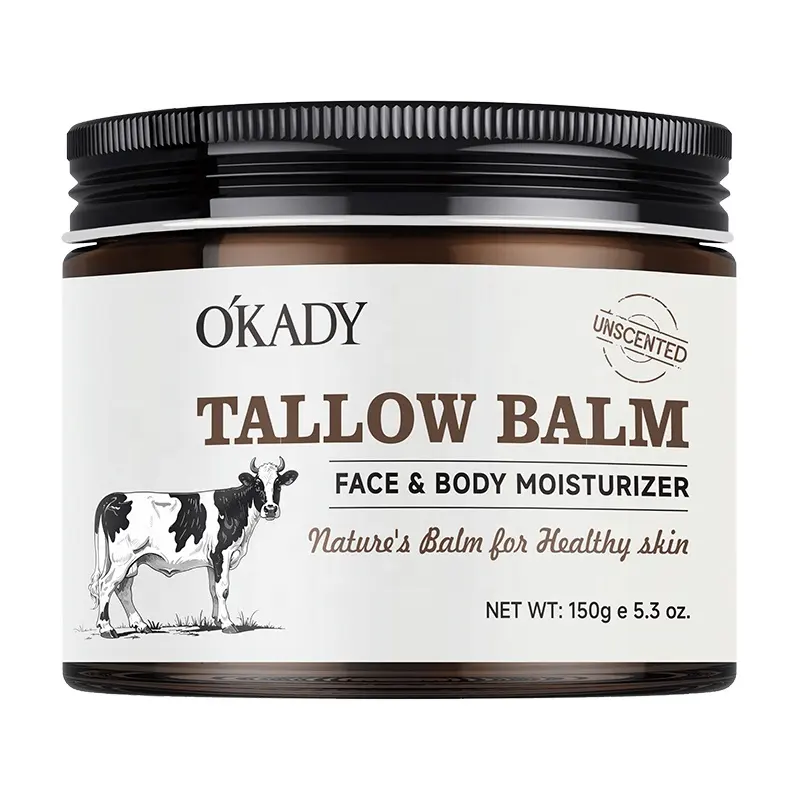 O'KADY 150g Natural Beef Tallow Hydrating Cream Moisturizer for Face & Body Nourishing Formula for Dry Rough Damaged Skin