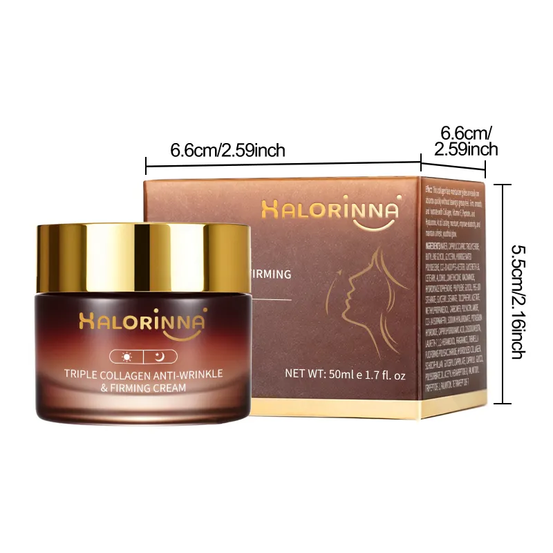 HALORINNA Private Label Triple Collagen Firming Cream 50g Hydrating Anti-Aging Moisture Face Cream for All Skin Types