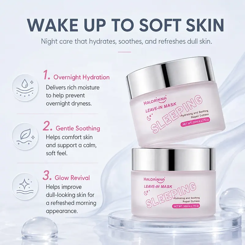 HALORINNA Wash-Free Sleeping Mask Collagen Improve Skin Elasticity Repair Damaged Skin for All Skin Types Facial Treatment OEM