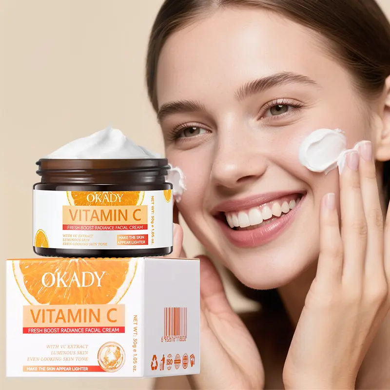 O'KADY 30g Vitamin C & E Refreshing Brightening Whitening Anti-Wrinkle Face Cream Daily Moisturizing OEM Wholesale