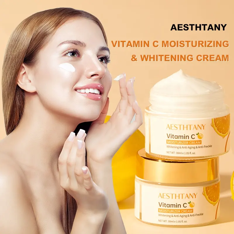 AESTHTANY Vitamin C Moisturizing Cream | Hydrating Brightening Anti Aging Face Cream | OEM ODM Private Label Skincare Supplier