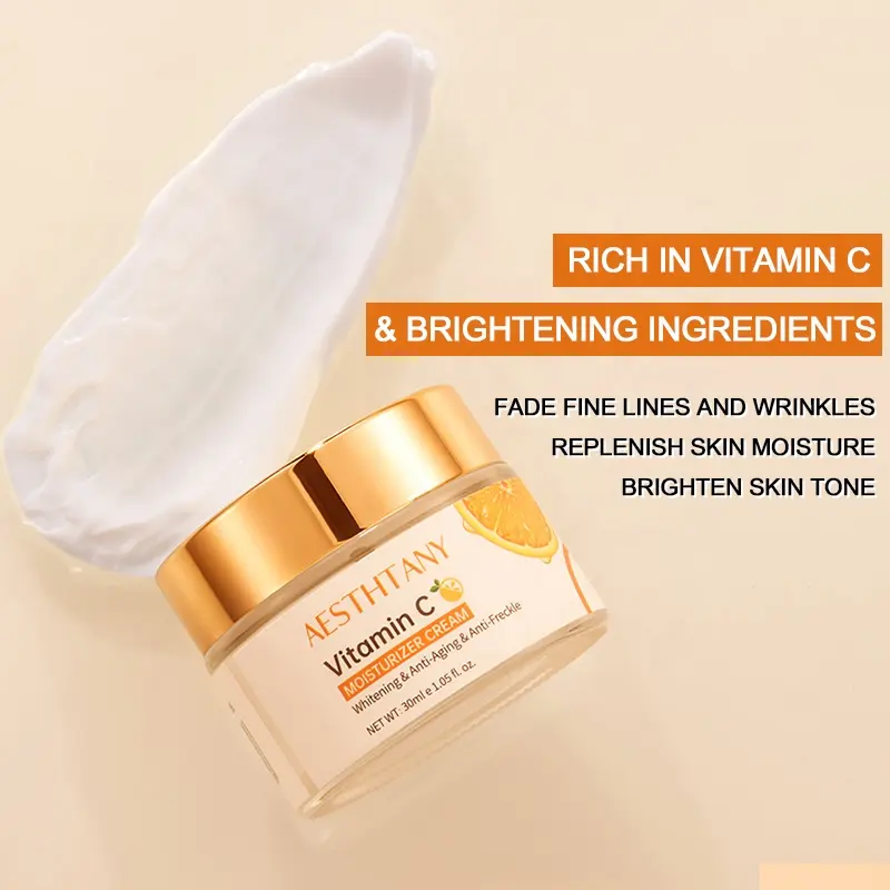 AESTHTANY Vitamin C Moisturizing Cream | Hydrating Brightening Anti Aging Face Cream | OEM ODM Private Label Skincare Supplier