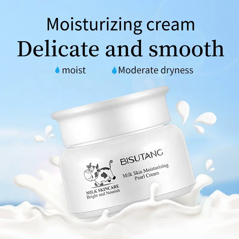 BISUTANG Milk Bead Face Cream Rejuvenating Moisturizer Hydrolyzed Pearl Aloe Vera Hyaluronic Acid for Night Use All Skin Types