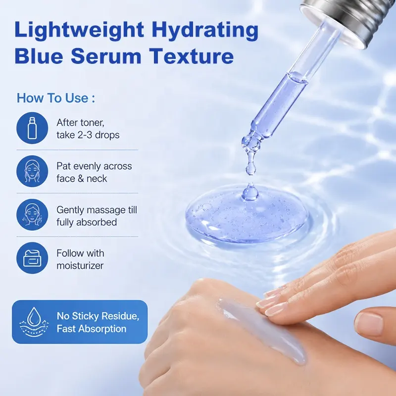 AESTHTANY Blue Copper Peptide Anti-Aging Facial Serum 30ml Nourishing Hydrating Boost Elasticity Soothing Plumping Daily Care