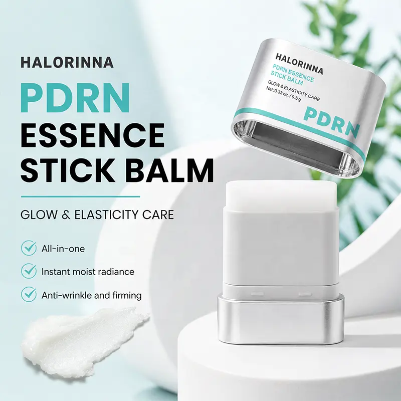 Private Label Custom HALORINNA PDRN Moisturizing Solid Stick Revitalizing Minimize Fine Lines Travel Outdoor Dry Skin Relief OEM detail
