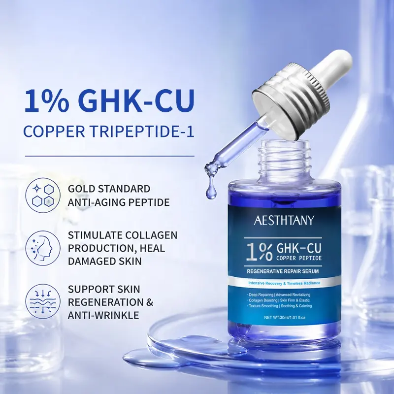 AESTHTANY Blue Copper Peptide Facial Serum 30ml Elevate Healthy Radiance Anti Aging Nourish Skin Barrier for All Skin Types Care