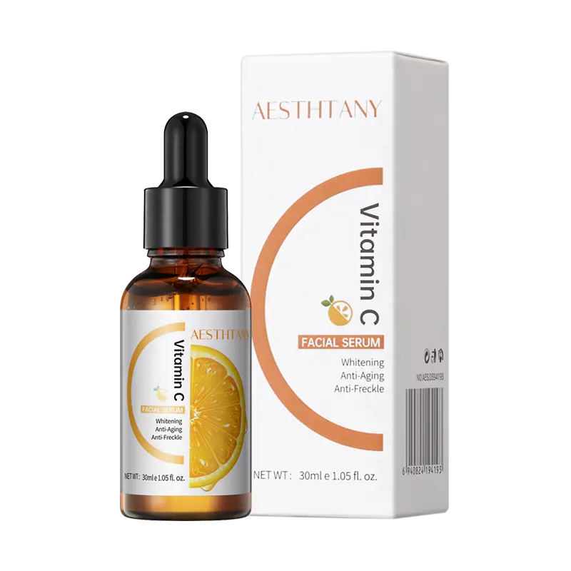 AESTHTANY OEM 30ml Vitamin C Sodium Hyaluronate Panthenol Facial Serum for Even Complexion Tone and Radiant Skin Maintenance