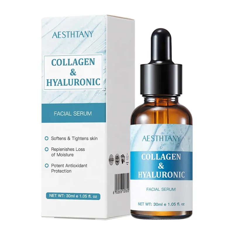 AESTHTANY Collagen Hyaluronic Acid Serum 30ml | Hydrating Firming Brightening | OEM ODM Anti-aging Facial Essence Supplier