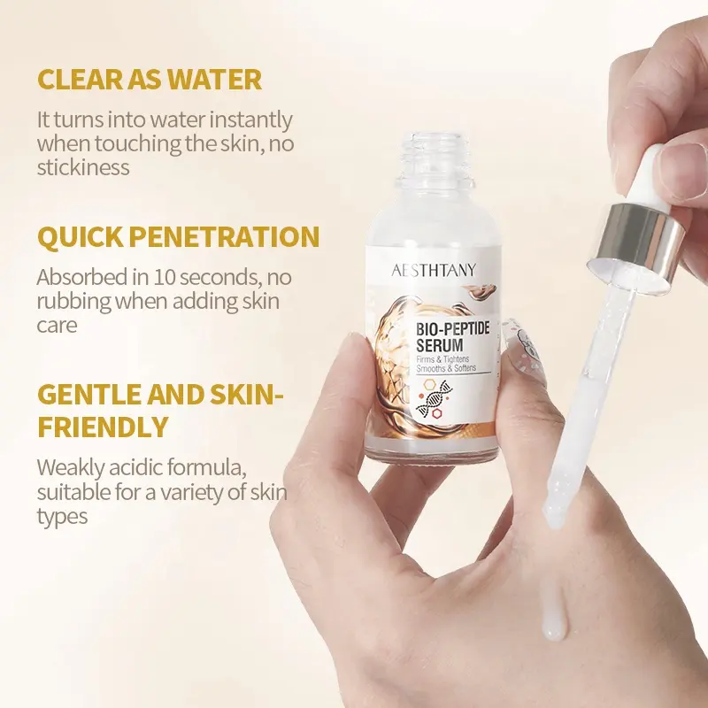 AESTHTANY Bio-Peptide Serum 30ml | Anti-Aging Firming Lifting Face Serum | Nourishing Moisturizer for Wrinkles Fine Lines 3 Year