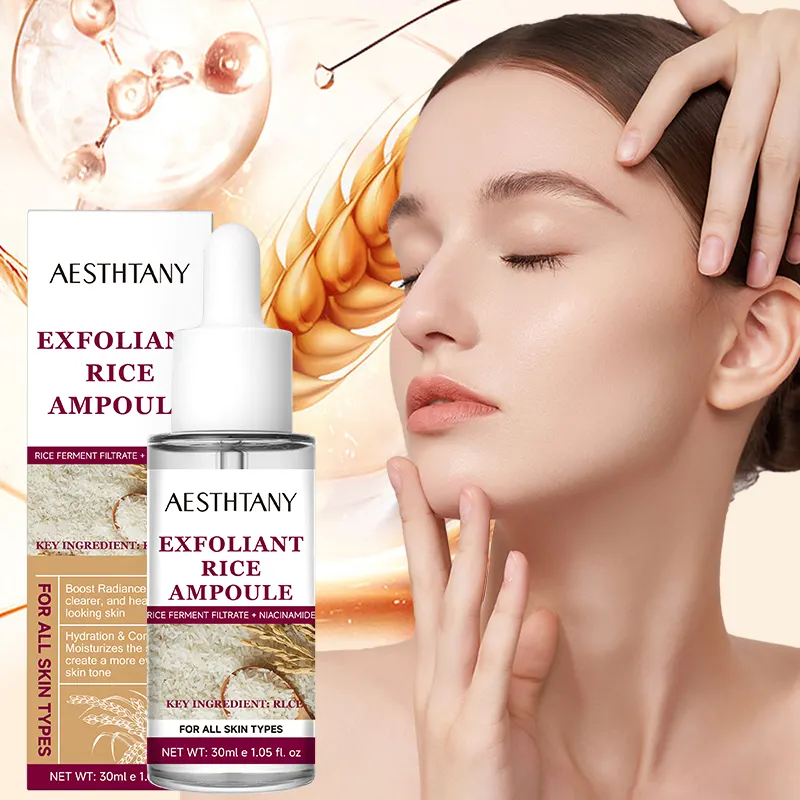 AESTHTANY Rice Exfoliating Essence 30ml Natural Rice Extract Deep Cleansing Exfoliating Brightening Hydrating Facial Serum