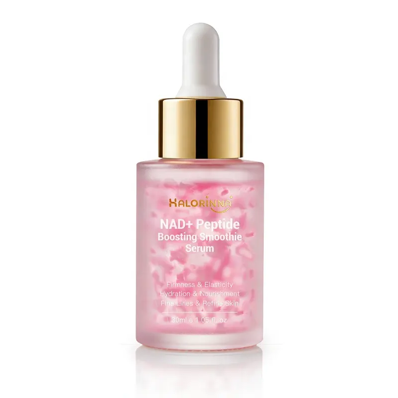 HALORINNA 30ml NAD+ Peptide Ceramide Vegan Collagen Face Serum Strengthen Skin Barrier Improve Red Rough Complexion Anti-Aging