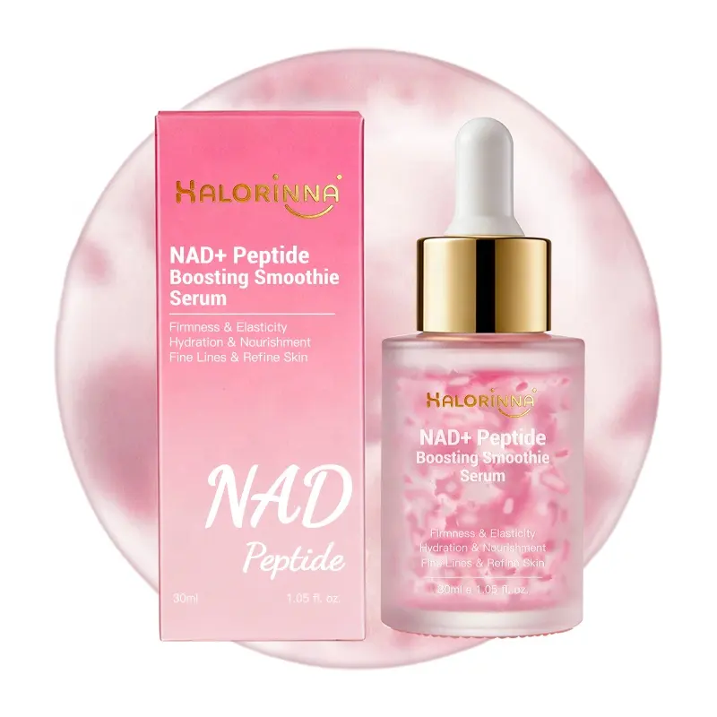 HALORINNA 30ml NAD+ Peptide Ceramide Vegan Collagen Face Serum Strengthen Skin Barrier Improve Red Rough Complexion Anti-Aging