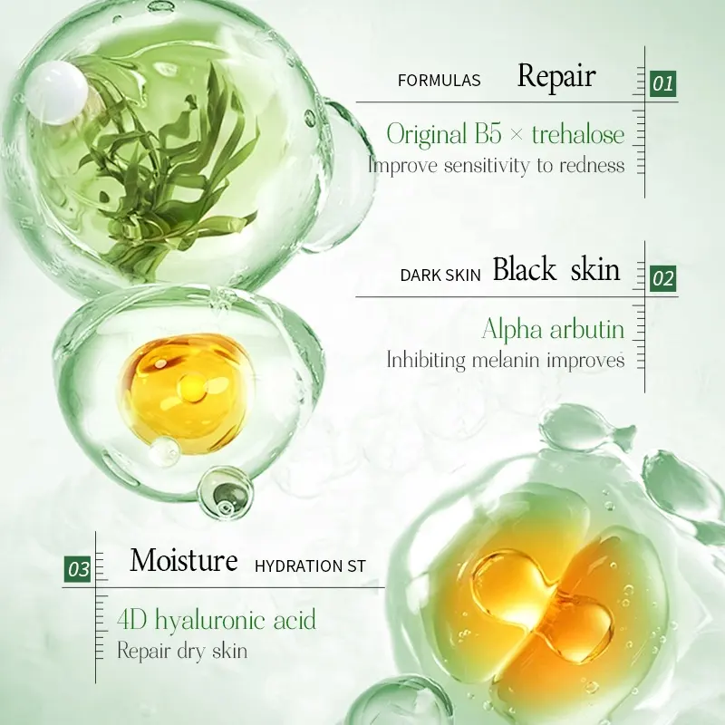 OEM Multi Facial Concentrate Serum Fast Absorbing Deep Hydration Soothe Boost Skin Bouncy Soft Daily Facial Nourishing Care