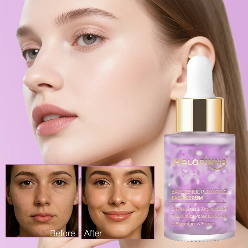 HALORINNA OEM Custom Bakuchiol Plumping Facial Serum 30ml Retinol Alternative Plumping Essence for Skin Care
