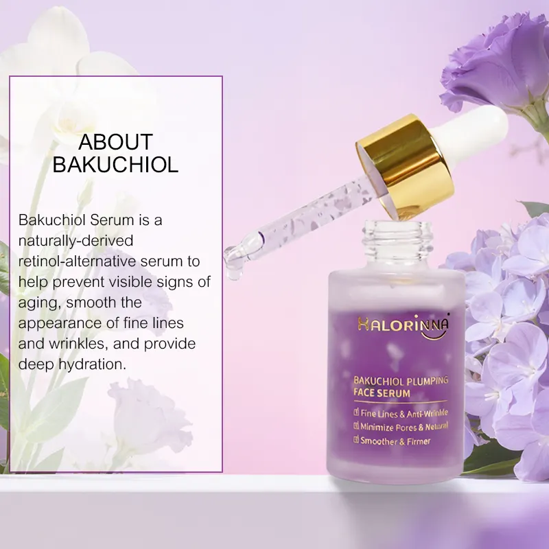 HALORINNA OEM Custom Bakuchiol Plumping Facial Serum 30ml Retinol Alternative Plumping Essence for Skin Care detail