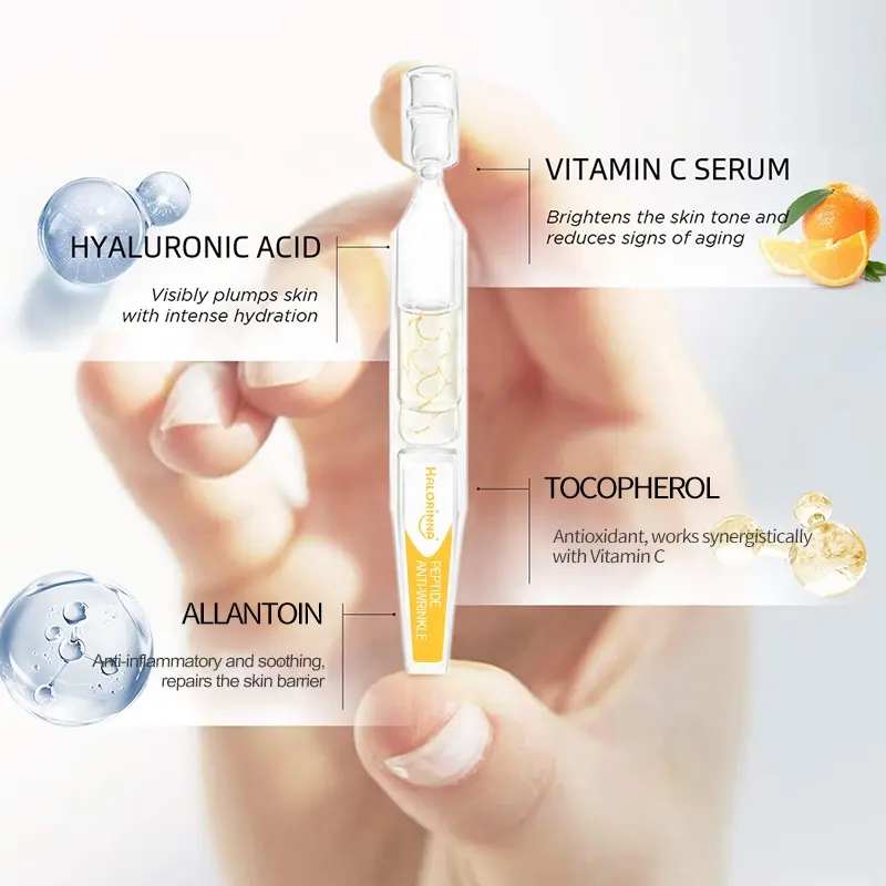 HALORINNA Peptide & Glycerin Firming Ampoule Serum 1.5ml X20 Brightening Hydrating Skin-Smoothing Essence OEM Wholesale