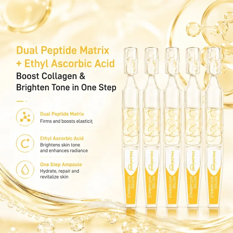 HALORINNA Peptide & Glycerin Firming Ampoule Serum 1.5ml X20 Brightening Hydrating Skin-Smoothing Essence OEM Wholesale
