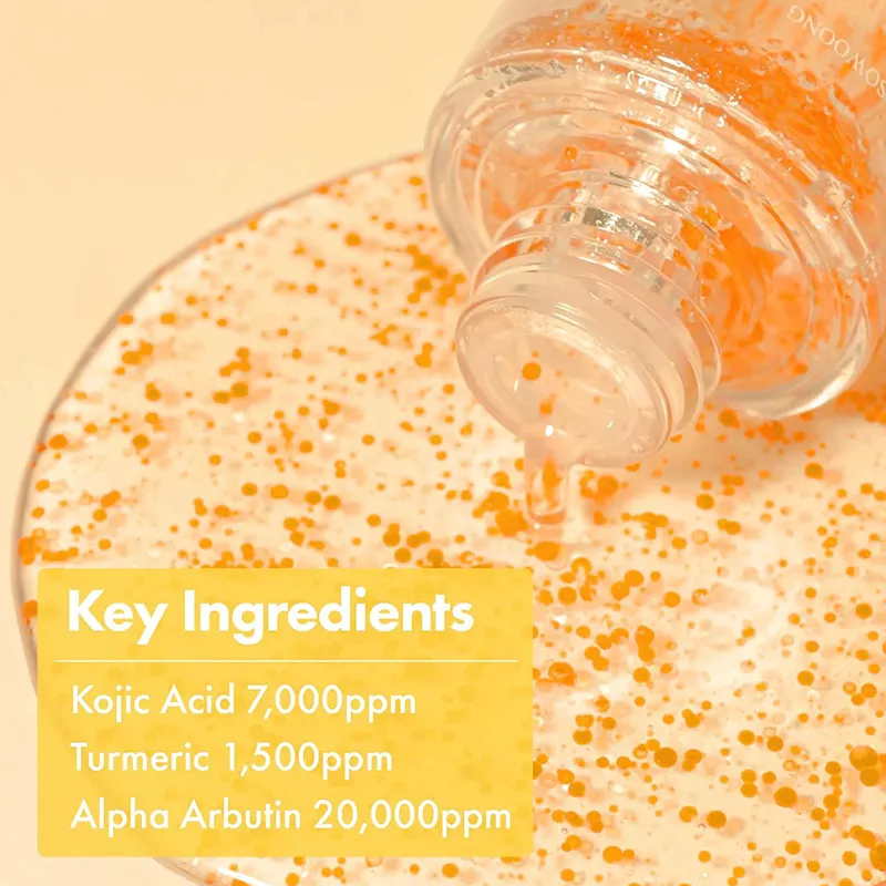 Premium Private Label Turmeric Kojic Acid 33ml Facial Essence for Balancing Uneven Tone and Brightening Dull Skin Daily Care OEM
