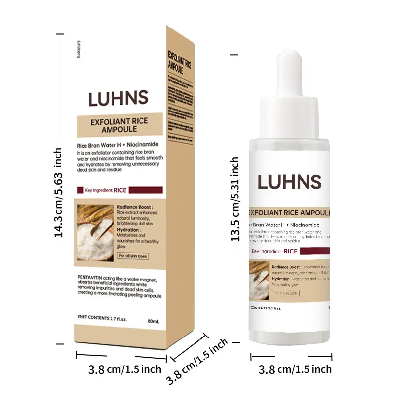 OEM Glow Rice Ampoule Serums Radiant Refining and Moisturizing Essence Suitable for All Skin Types Rice Ampoule