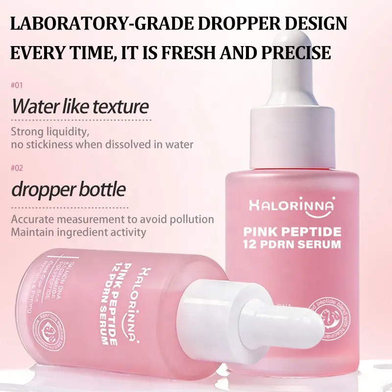 HALORINNA Salmon Facial Serum 30ml Hydrating Glow Essence Firming Skin Care Serum Lightweight Moisturizing Serum OEM Custom