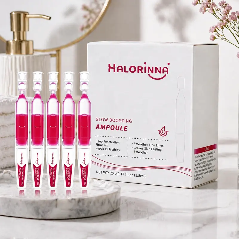 HALORINNA Micro Crystal Ampoule Serum 1.5ml X20 Brightening Hydrating Facial Essence OEM Manufacturing Wholesale Supply