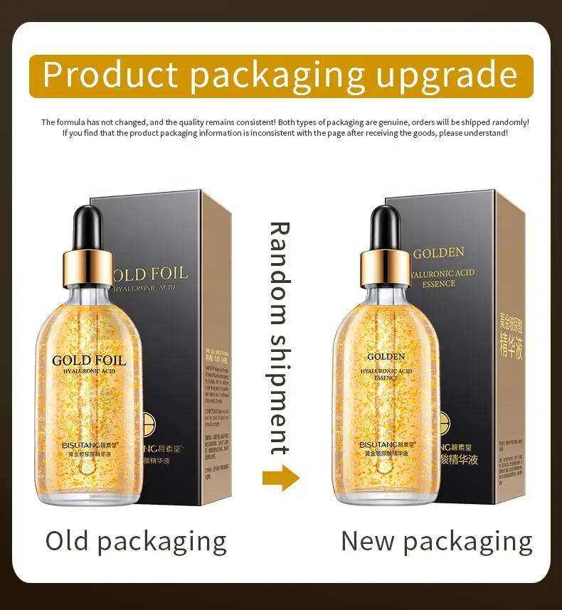 BISUTANG Gold Hyaluronic Acid Original Serum 24k Gold Serum Ampoule Essence for Small Molecules Nourish Hydrate