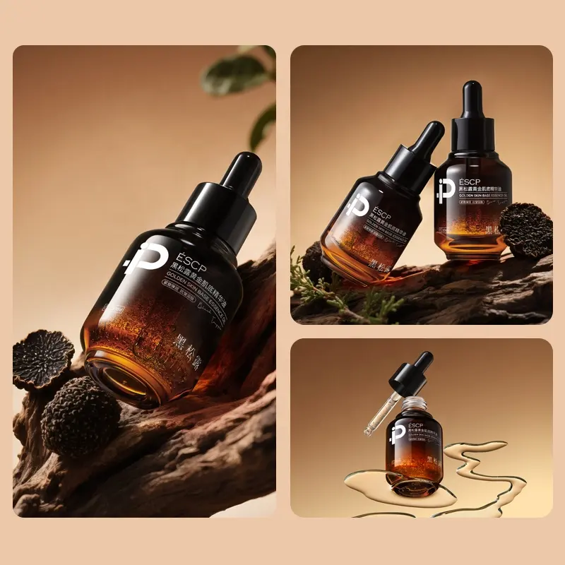 ESCP Luxury 30ml Facial Serum Black Truffle Gold for Essence Oil for Anti-Aging Firming Brightening & Hydrating Targeted for