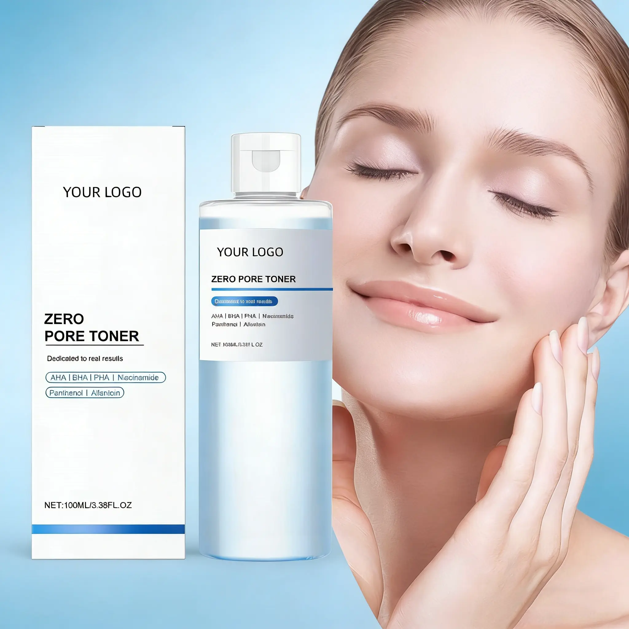 OEM Whitening Exfoliate AHA BHA Face Skin Toner Moisturizer Repairing Skin Revitalizer Niacinamide Facial Toner Private Label
