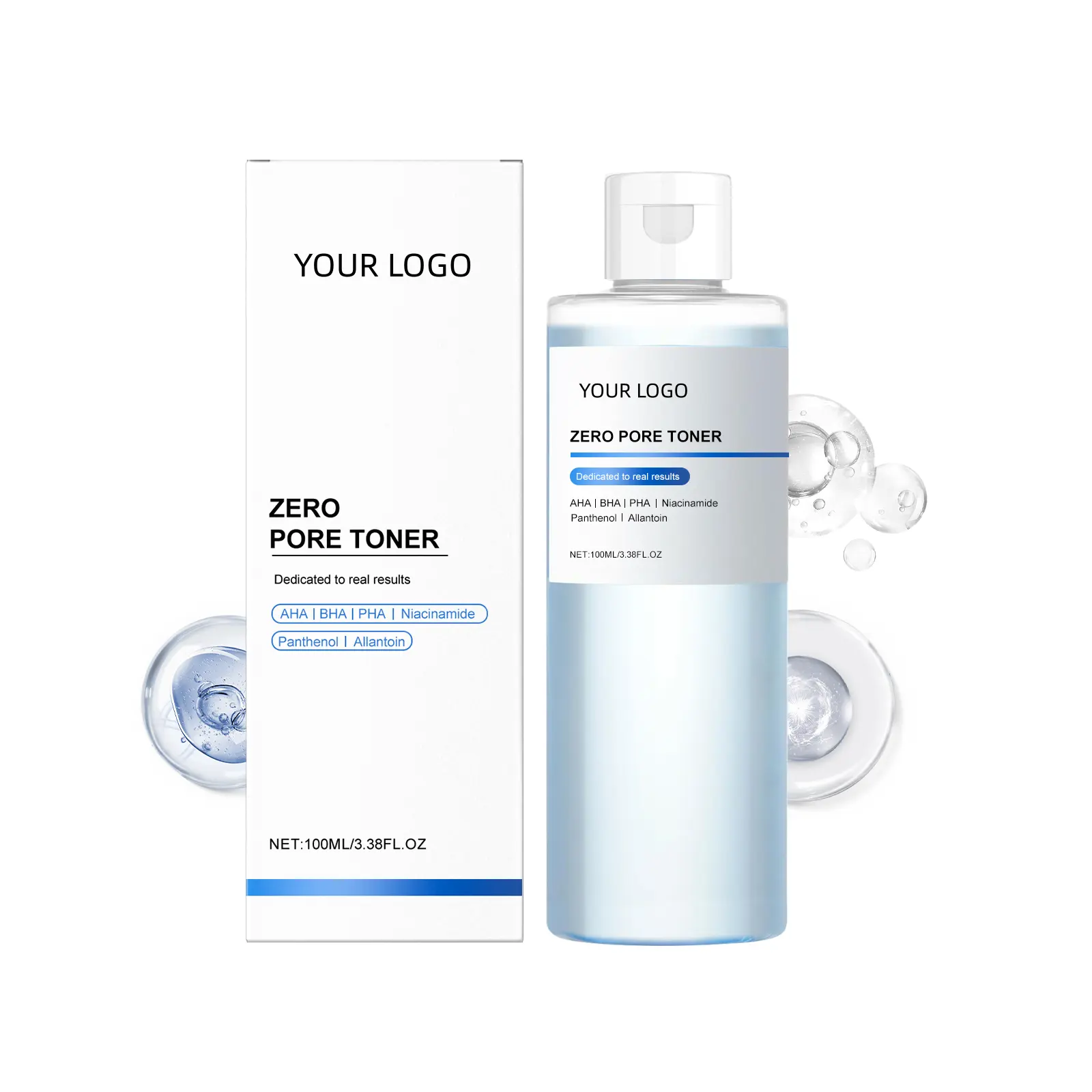 OEM Whitening Exfoliate AHA BHA Face Skin Toner Moisturizer Repairing Skin Revitalizer Niacinamide Facial Toner Private Label