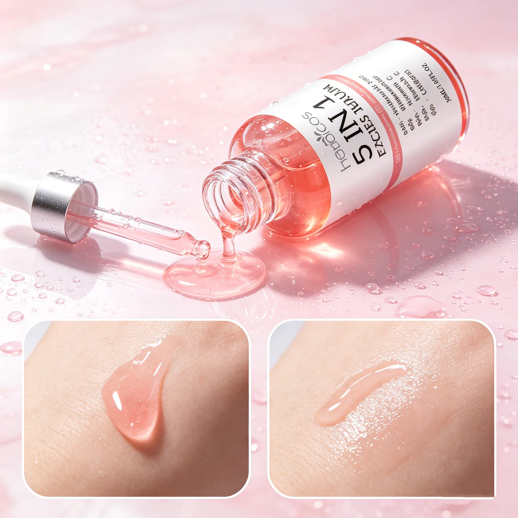 OEM 5 in 1 Facial Serum for Dark Spots Wrinkles and Acne Vitamin C Niacinamide Hyaluronic Acid Skin Whitening Essence Wholesale