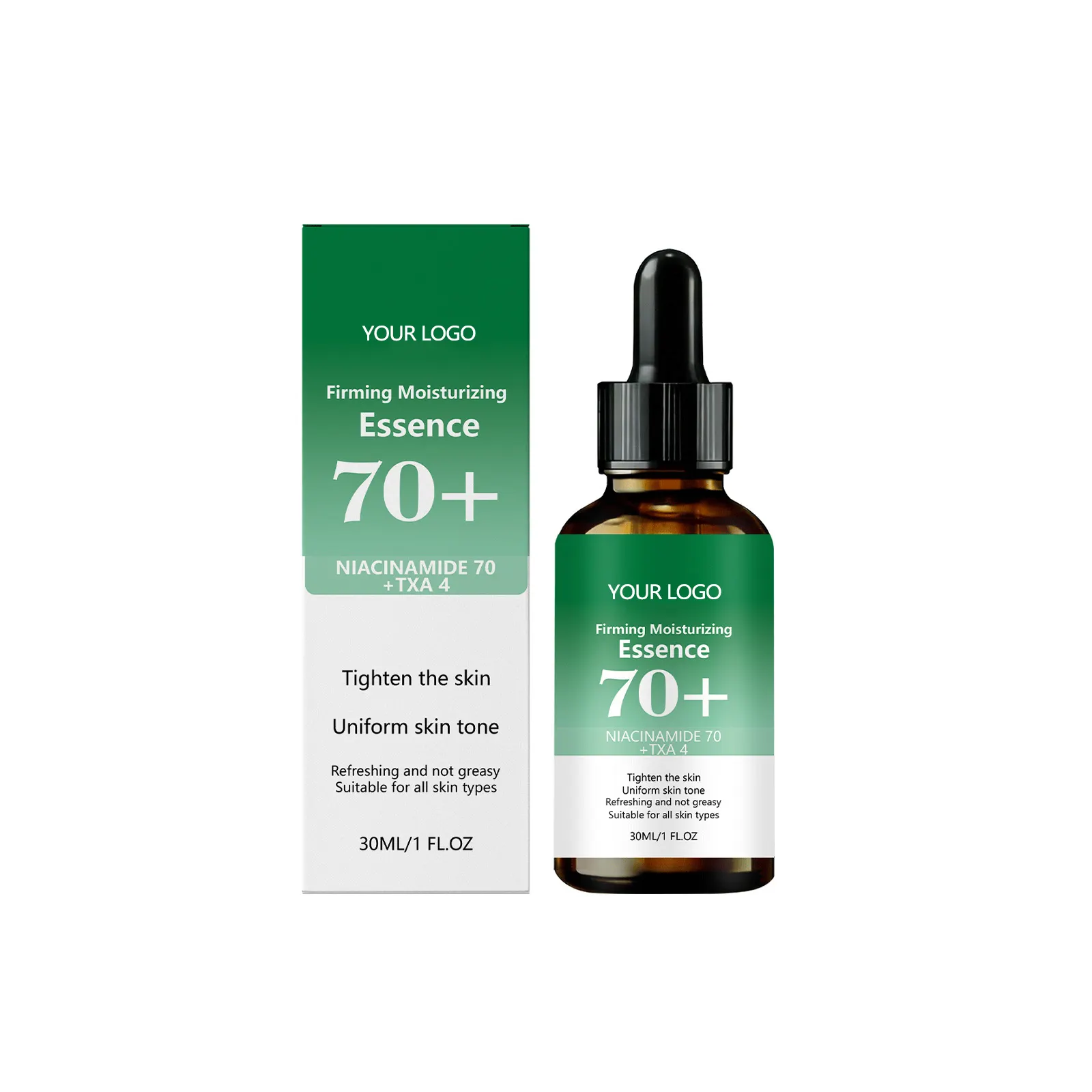 Private Label Niacinamide 70 Tranexamic Acid TXA 4 Face Serum Whitening Brightening Dark Spot Remover Anti-Agin SkinCare Essence