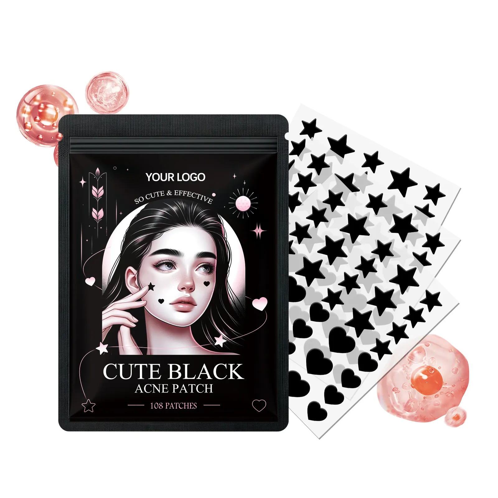 Custom logo Hydrocolloid Acne Patch Colorful Wound Dressings Personalized Star Stickers Pimple Patches Product Private Label OEM