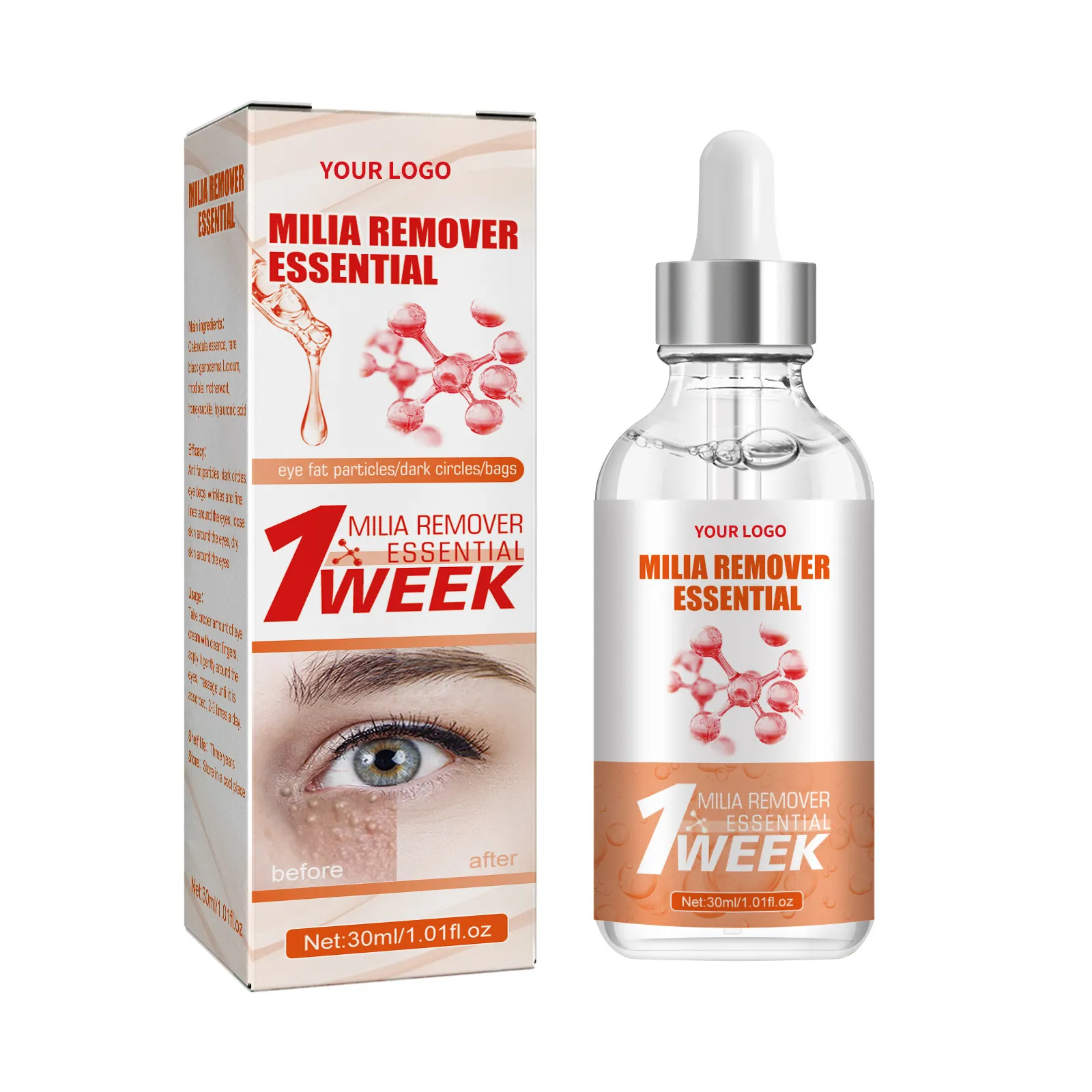 Private Label Eye Serum Remove Eye Fat Particles Dark Under-eye Circleseye Bag Smooth Skin Eye Serum 30ml