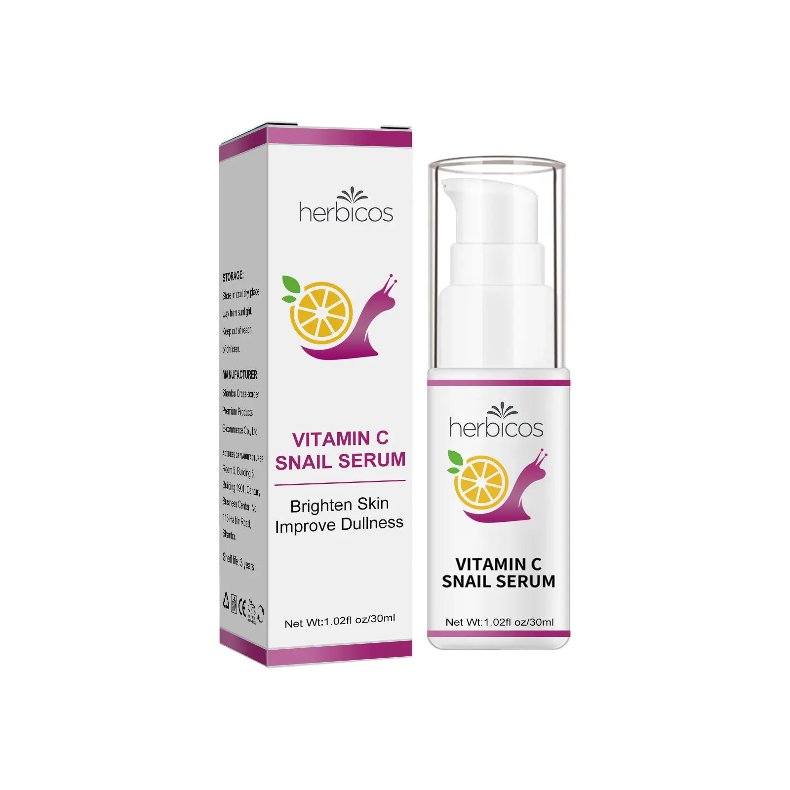 Wholesale OEM ODM Korean Face Whitening Serum Skin Care Anti Aging Deeping Moisturizing Snail Serum Vitamin C Face Serum