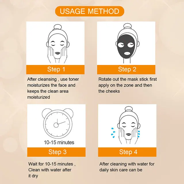 Herbicos Skin Care Wholesalers Volcan Charcoal Mud Vitamin C Facial Hydrating Turmeric Face and Body Mask Mask Stick