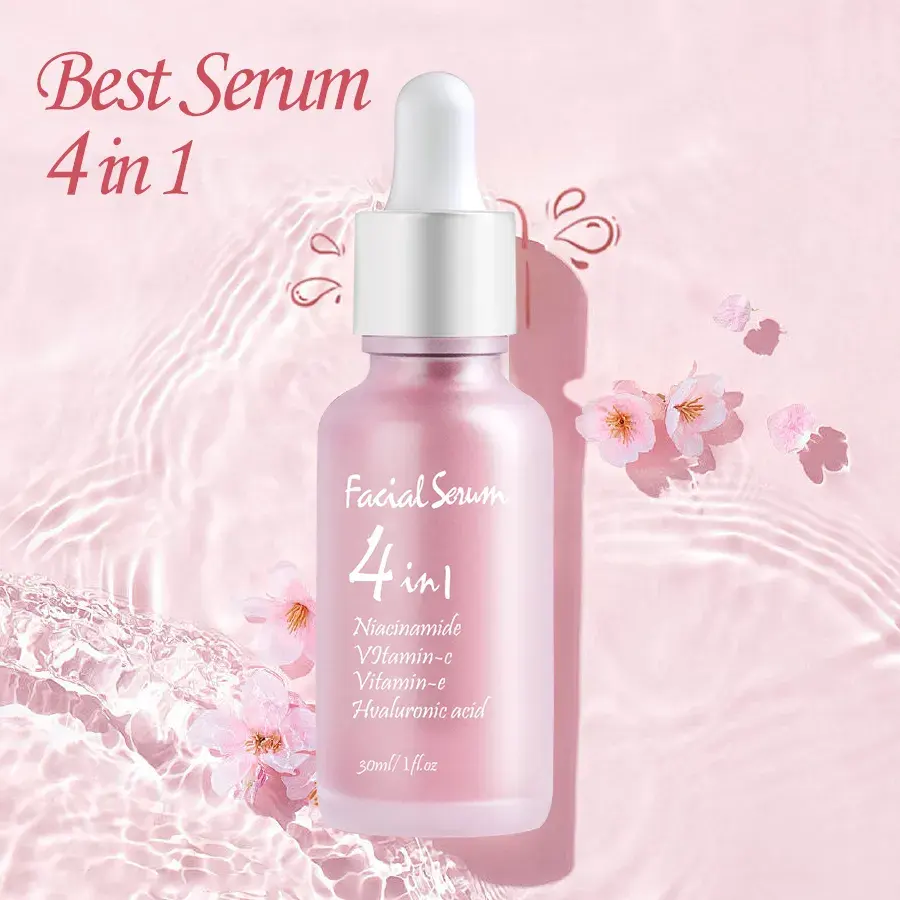OEM Korean Skincare 4 in 1 Face for Essence Serum Anti-Aging Hyaluronic Acid Niacinamide Vitamin C Body Whitening Liquid Exfolia